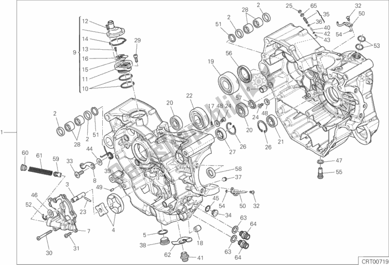 Alle onderdelen voor de 010 - Paar Halve Carters van de Ducati Hypermotard 939 2018